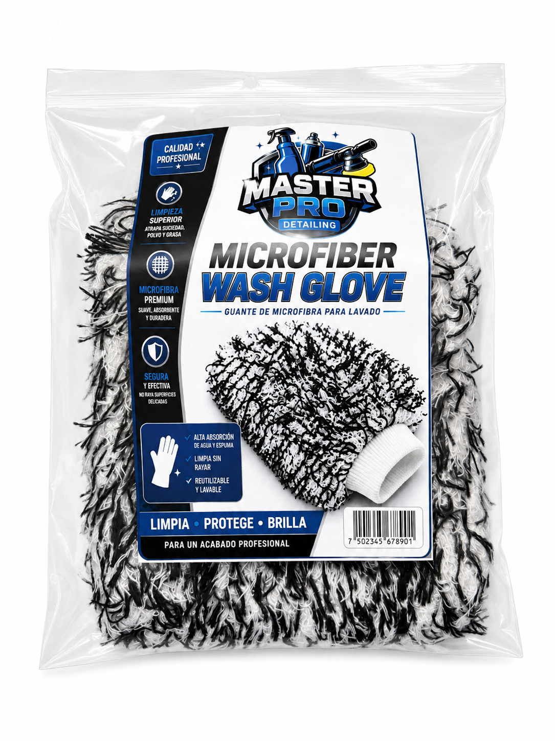 Master Pro Detailing Guantes de lavado de coche de microfibra súper suaves