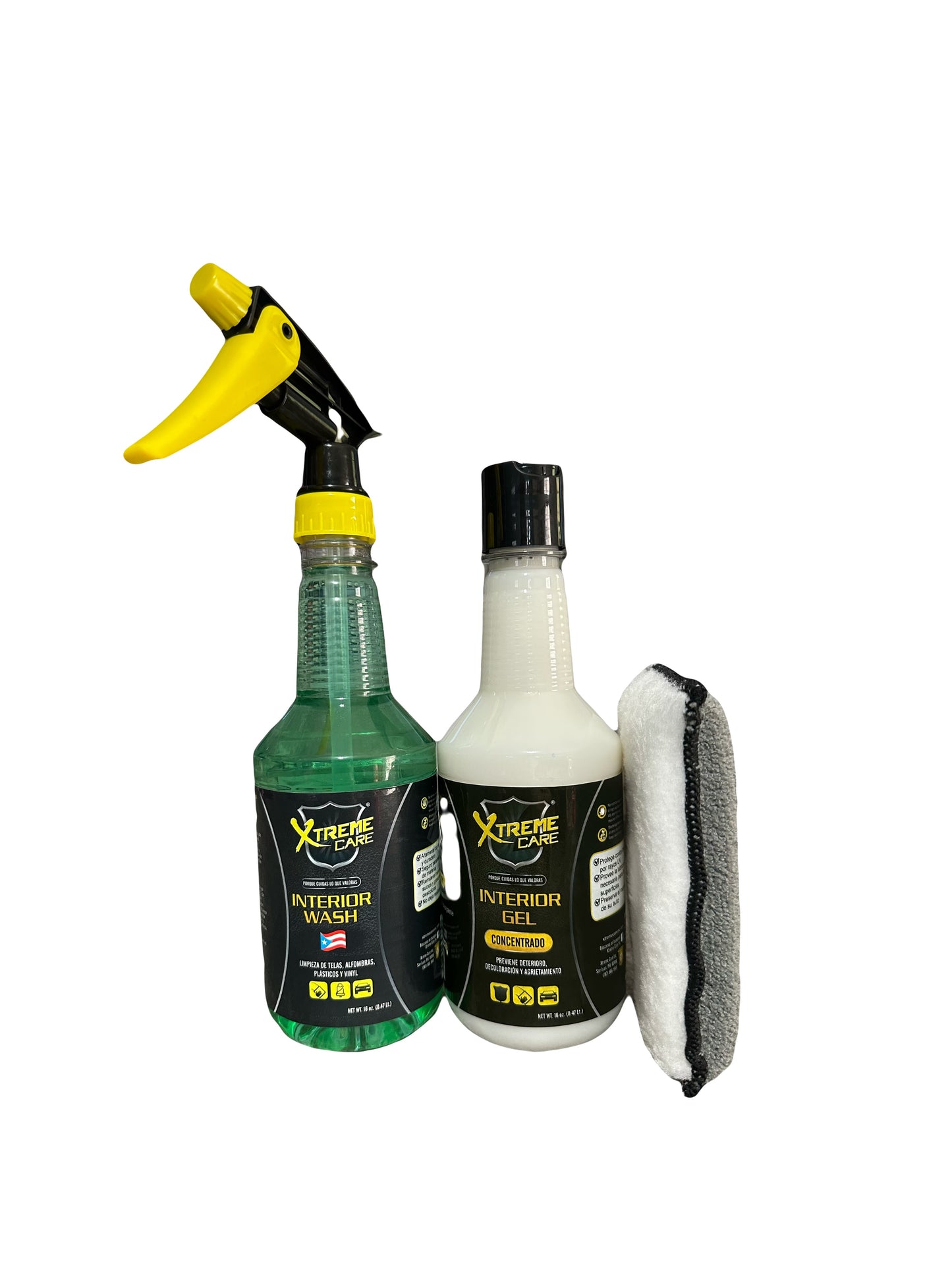 Xtreme Care 16oz Combo Interior Wash, Interior Gel, Aplicador Ninja
